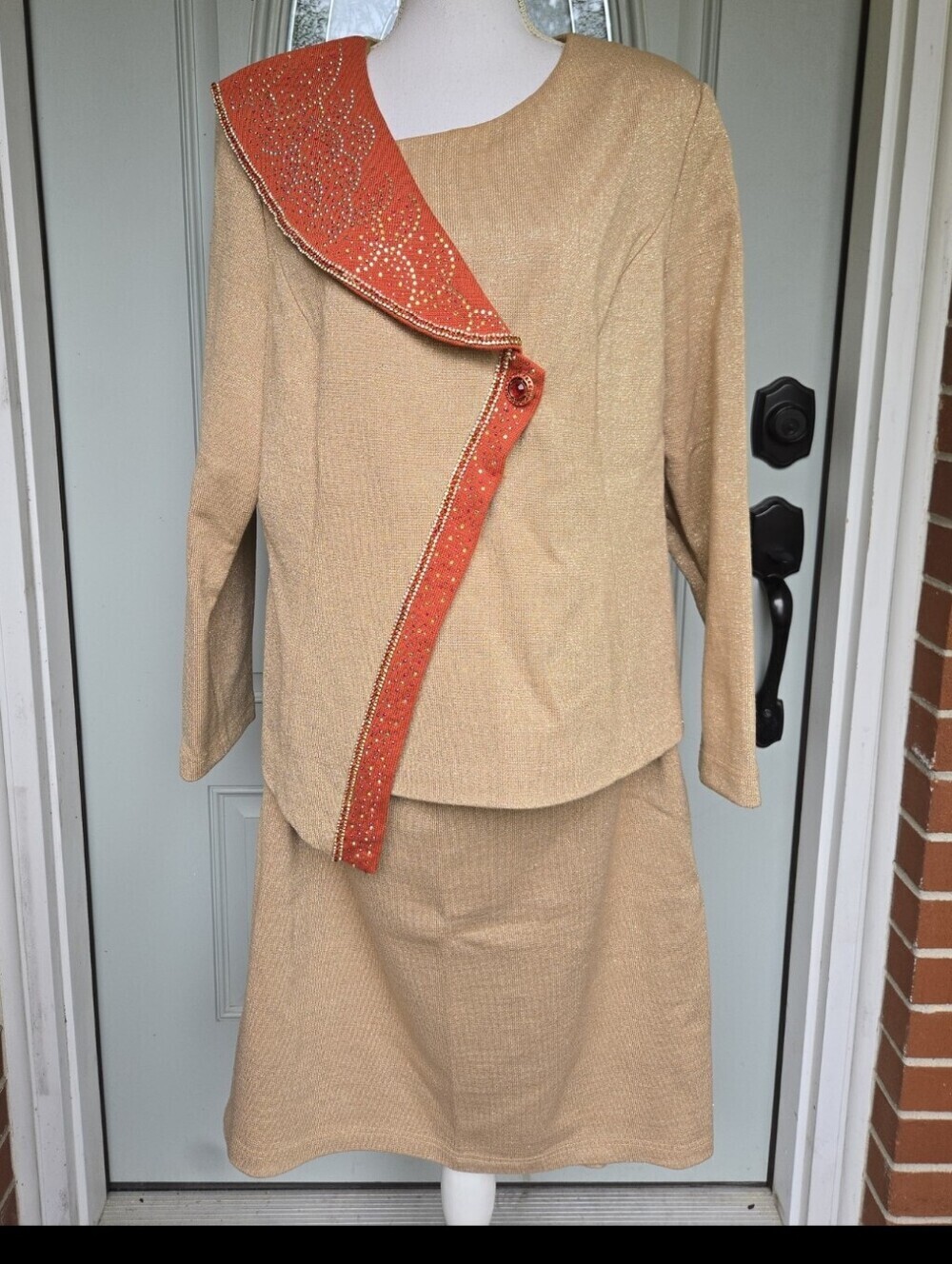 DonnaVinci Knit Skirt Set Church Suit